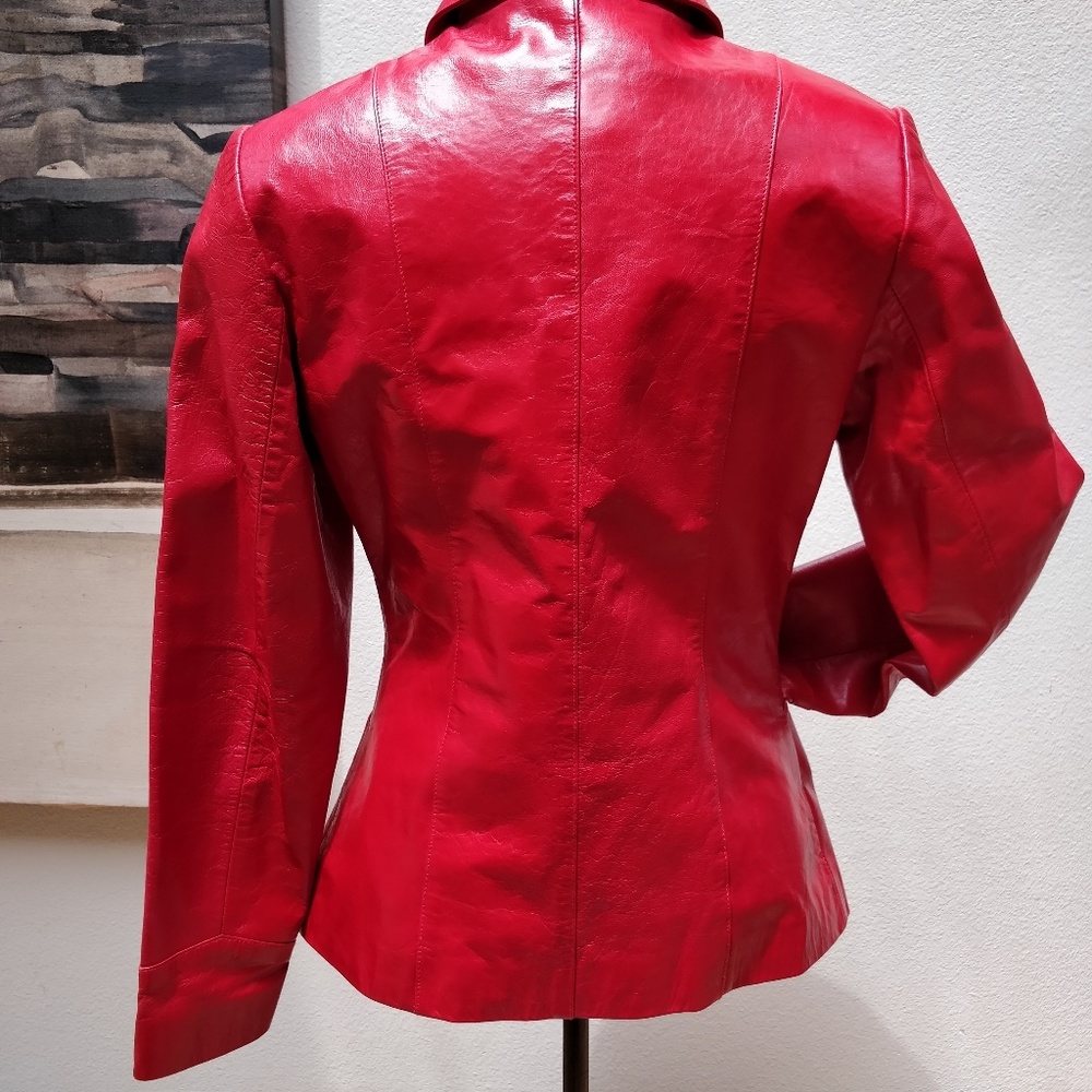 Vintage B*Lucid red leather jacket NWOT - Picture 4 of 12